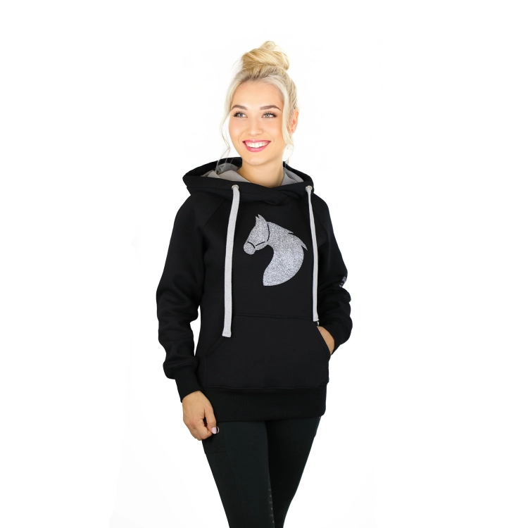 Bluza jeździecka damska Horsenjoy Born To Ride w kolorze czarnym