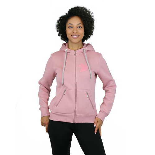 Bluza jeździecka damska Horsenjoy Born To Ride zipper w kolorze różowym