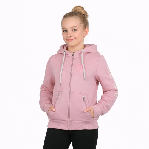 Bluza jeździecka dziecięca Horsenjoy Junior Born To Ride zipper w kolorze różowym