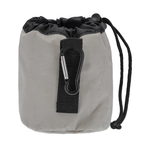 Saszetka na smakołyki dla koni QHP ze ściągaczem i karabińczykiem w kolorze szarym