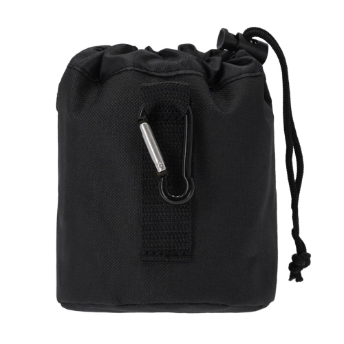 Saszetka na smakołyki dla koni QHP ze ściągaczem i karabińczykiem w kolorze czarnym