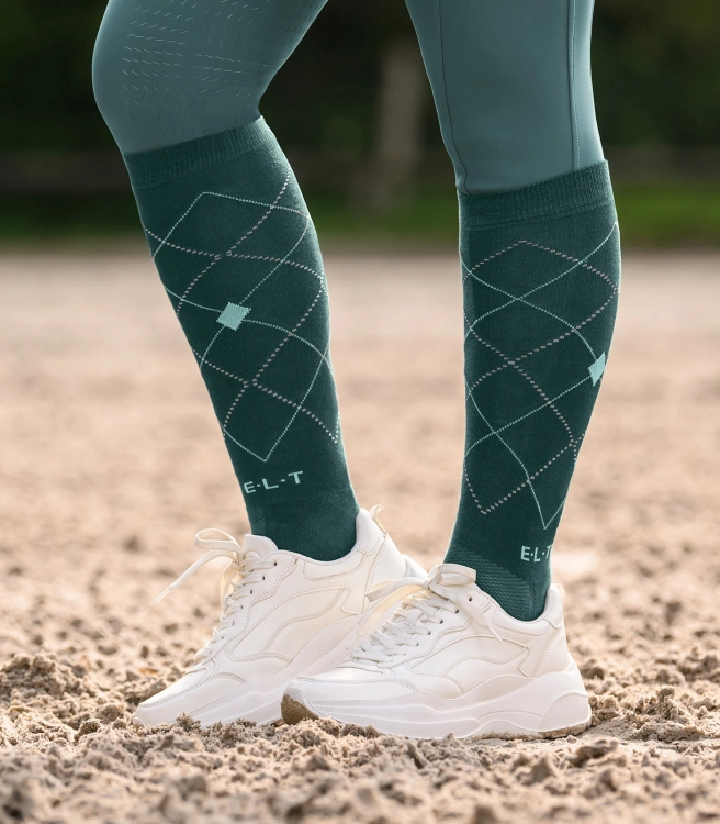 ELT podkolanówki ARGYLE pine green