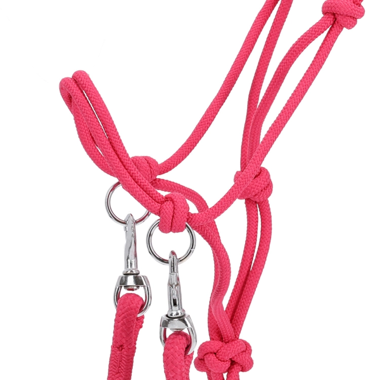Halter z wodzami QHP Color w kolorze różowym