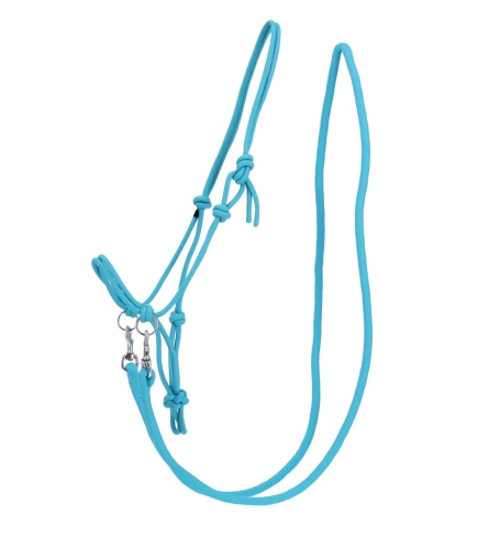Kantar sznurkowy do jazdy z wodzami QHP Color w kolorze błękitnym
