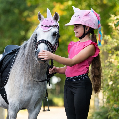 Nauszniki dla kucyka z rogiem jednorożca QHP Unicorn w kolorze różowym