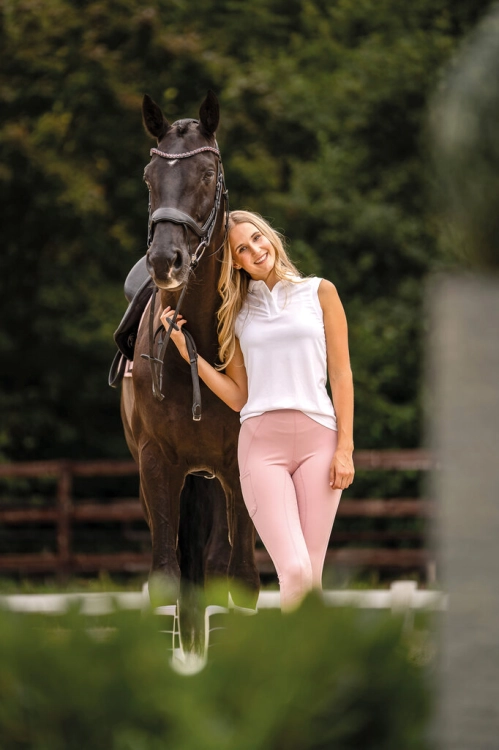 Polo jeździeckie bez rękawów HKM Catherine w kolorze białym