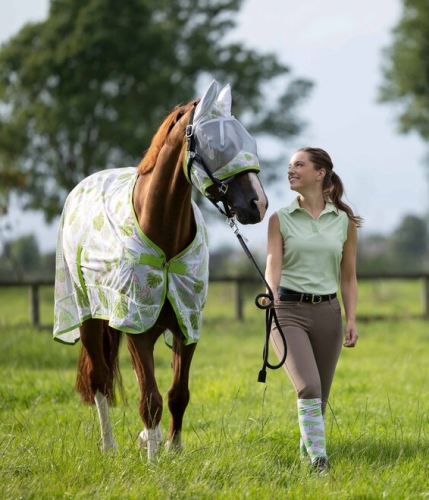 Koszulka jeździecka polo bez rękawów HKM Catherine w kolorze pistacjowym