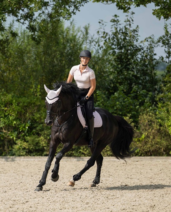 Polo jeździeckie z krótkim rękawem HKM Catherine w kolorze różowym