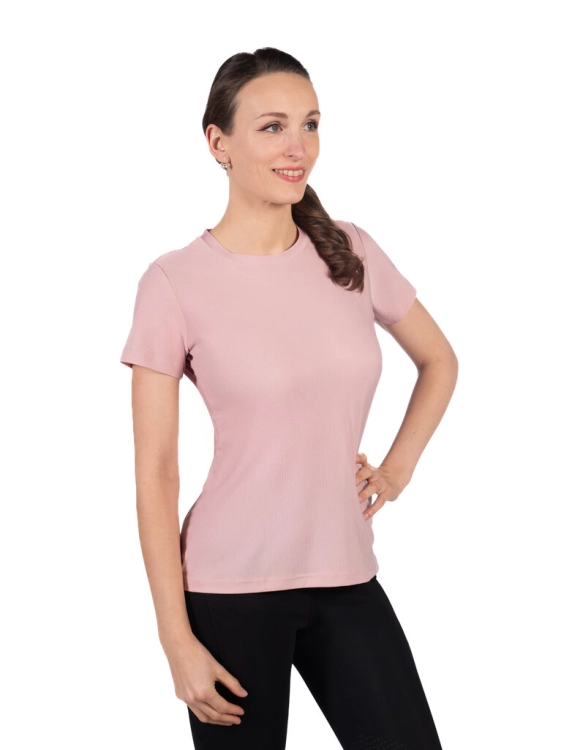 Bluzka jeździecka z krótkim rękawem HKM Sporty Mesh w kolorze różowym