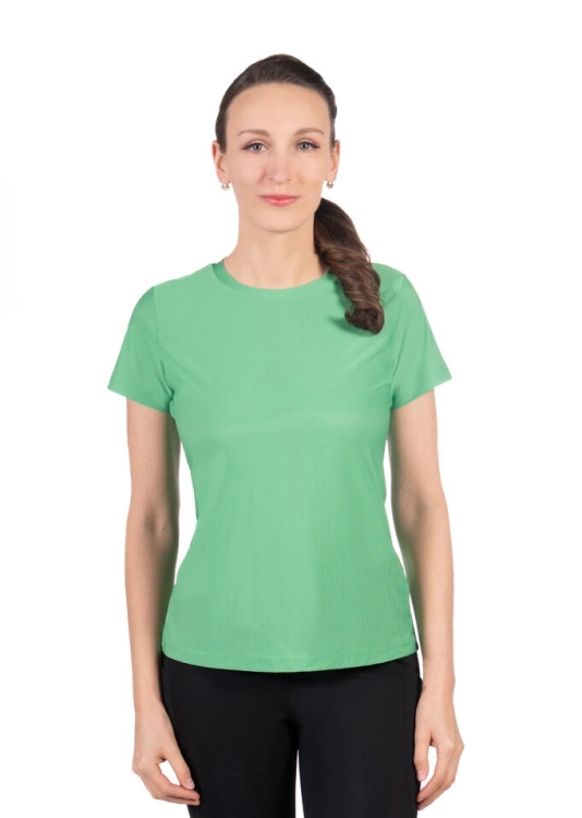 Koszulka jeździecka z krótkim rękawem HKM Sporty Mesh w kolorze zielonym