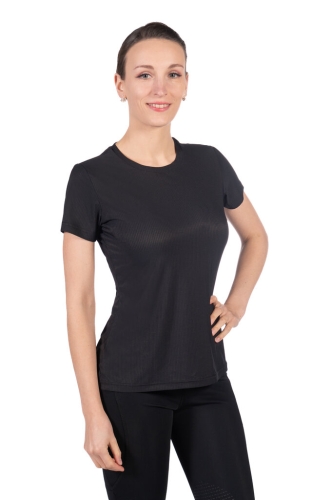Bluzka jeździecka z krótkim rękawem HKM Sporty Mesh w kolorze czarnym