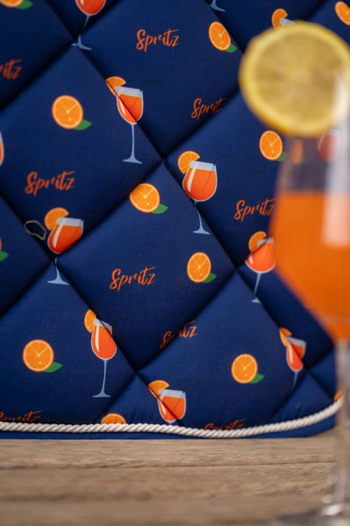 Czaprak dla konia z nadrukiem HKM Splash w kolorze darkblue/orange