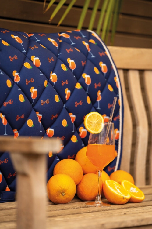 Czaprak dla konia HKM Splash w kolorze darkblue/orange