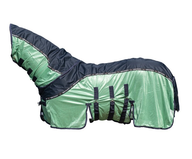 Derka siatkowa przeciwdeszczowa HKM Comfort Rain w kolorze granatowo-zielonym