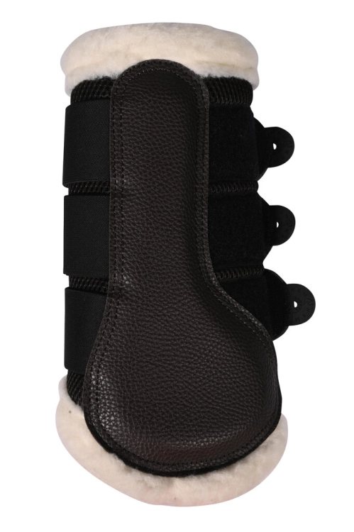 Ochraniacze dla koni HKM Comfort Premium Mesh Fur w kolorze brązowym
