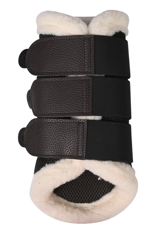 Ochraniacze dla konia HKM Comfort Premium Mesh Fur w kolorze brązowym