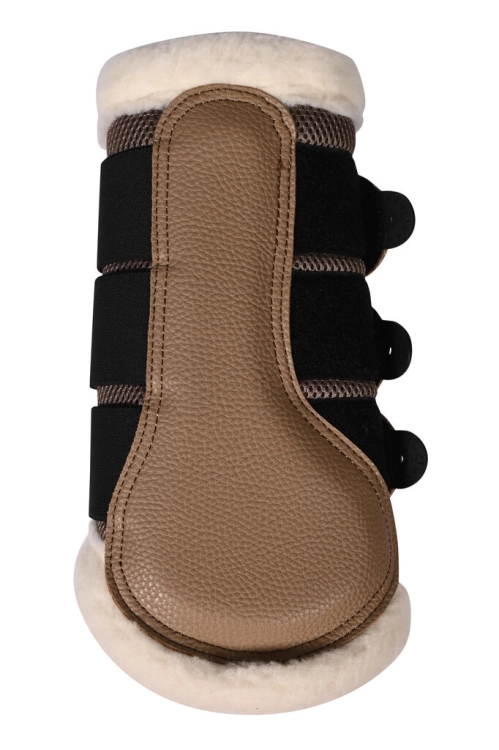 Ochraniacze dla konia HKM Comfort Premium Mesh Fur w kolorze beżowym