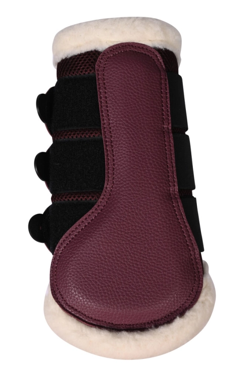 Ochraniacze dla koni HKM Comfort Premium Mesh Fur w kolorze bordowym
