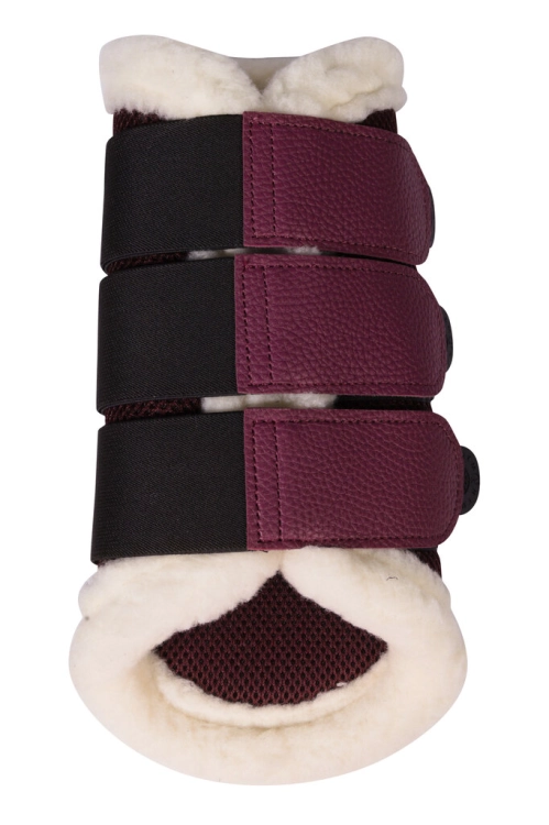 Ochraniacze dla konia HKM Comfort Premium Mesh Fur w kolorze bordowym