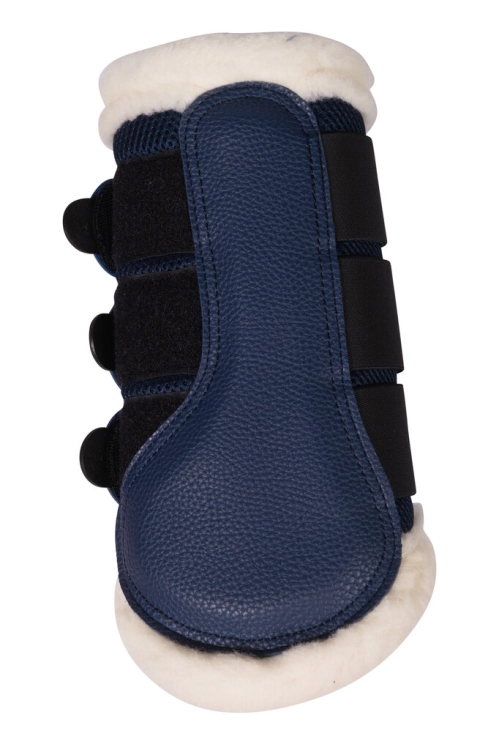 Ochraniacze dla koni HKM Comfort Premium Mesh Fur w kolorze granatowym