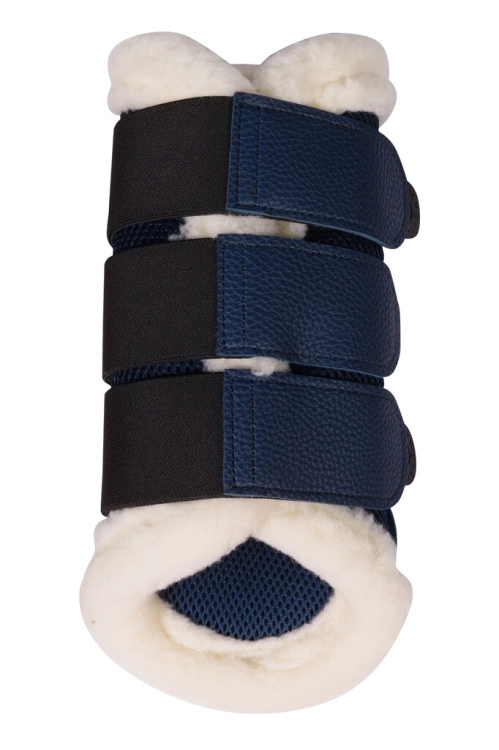 Ochraniacze dla konia HKM Comfort Premium Mesh Fur w kolorze granatowym