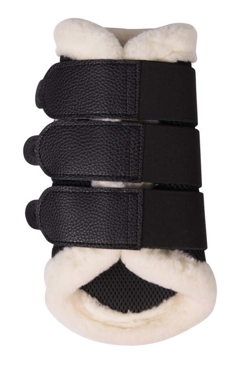 Ochraniacze dla konia HKM Comfort Premium Mesh Fur w kolorze czarnym