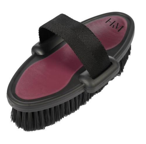 Szczotka dla konia HKM Soft w kolorze bordowym