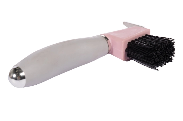 Kopystka ze szczoteczką dla konia HKM Soft w kolorze różowym