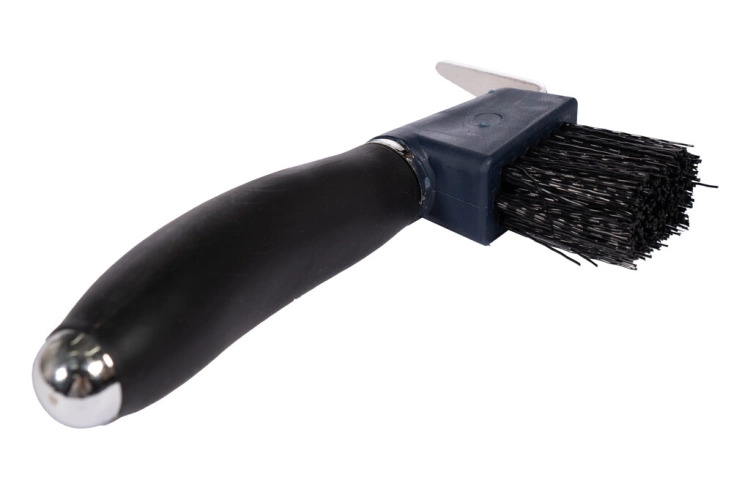 Kopystka ze szczoteczką dla konia HKM Soft w kolorze granatowym