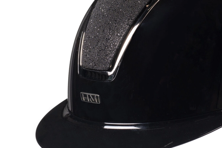Kask jeździecki z połyskiem HKM Lady Shield Brillant w kolorze czarnym/srebrnym