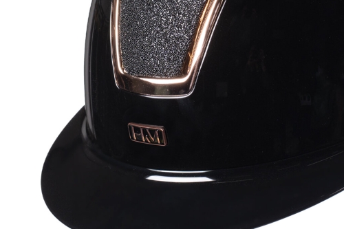 Kask jeździecki z brokatemm HKM Lady Shield Brillant w kolorze czarnym/rosegold