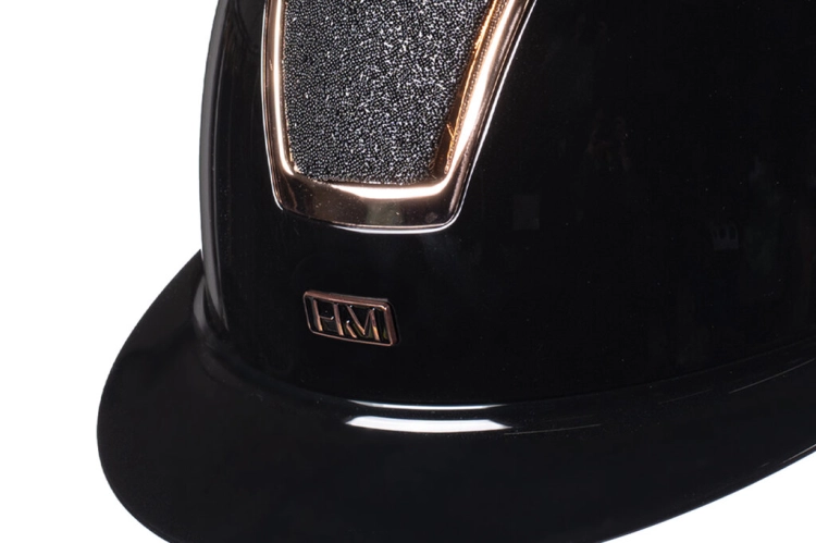 Kask jeździecki z brokatemm HKM Lady Shield Brillant w kolorze czarnym/rosegold
