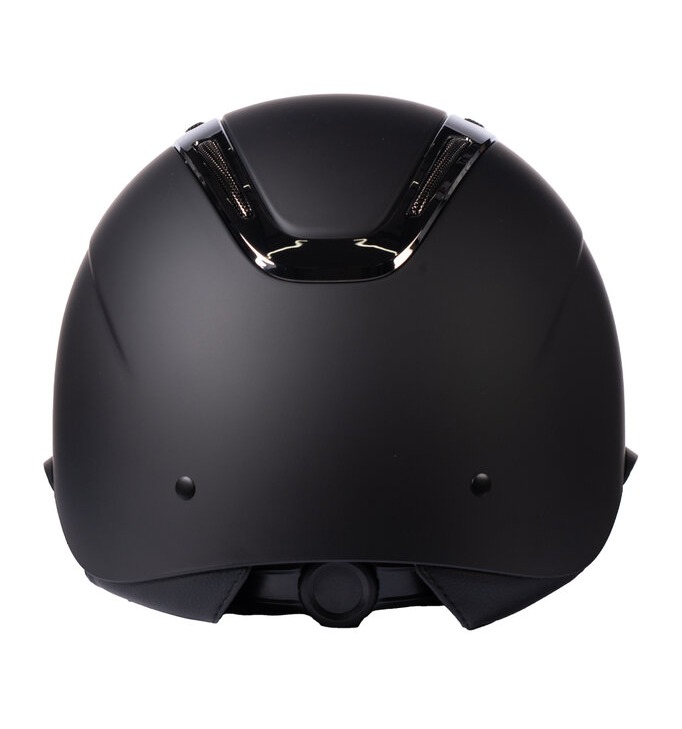 Kask jeździecki z regulacją HKM Kaida w kolorze czarnym ze srebrnymi akcentami