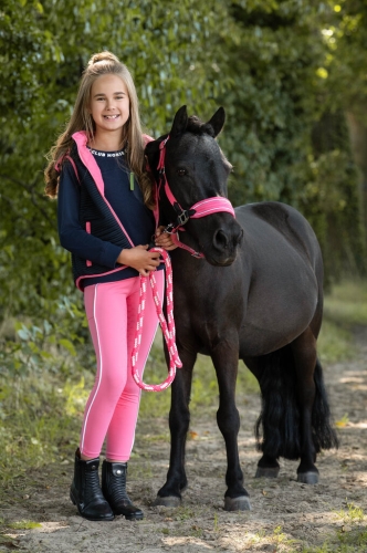 Legginsy jeździeckie dziecięce HKM Junior Maui w kolorze różowym