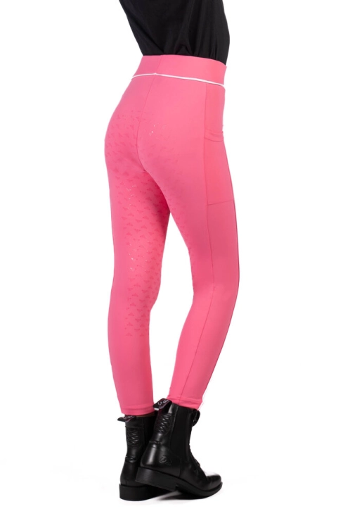 Legginsy jeździeckie dziecięce HKM Junior Maui w kolorze różowym