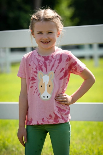 Bluzka dziecięca jeździecka HKM Junior Maui w kolorze różowym