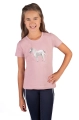 T-shirt jeździecki dziecięcy HKM Junior Sparkle w kolorze różowym
