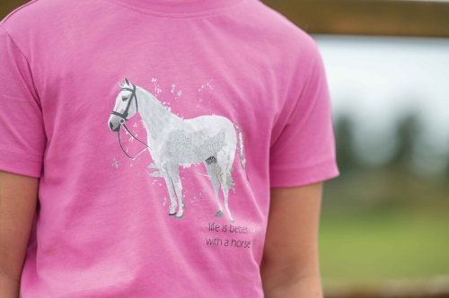 Bluzka jeździecka dla dziecka HKM Junior Sparkle w kolorze różowym