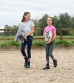 Bluzka jeździecka HKM Junior Sparkle w kolorze różowym i szarym