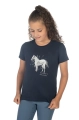 Bluzka z koniem dla dziecka HKM Junior Sparkle w kolorze granatowym