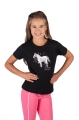 Bluzka z koniem dla dziecka HKM Junior Sparkle w kolorze czarnym