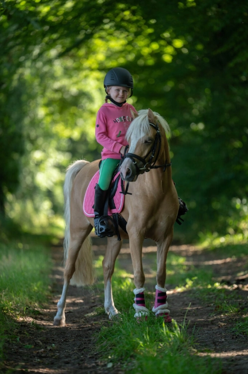 Bluza jeździecka dziecięca HKM Junior Maui w kolorze różowym