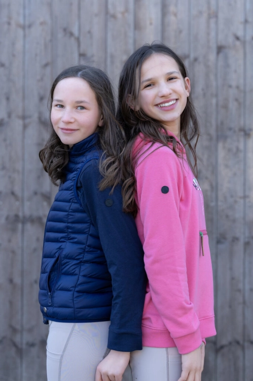Bluza jeździecka dziecięca HKM Junior Maui w kolorze różowym i granatowym