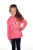 Bluza jeździecka dziecięca HKM Junior Maui w kolorze różowym zaprezentowana przez modelkę