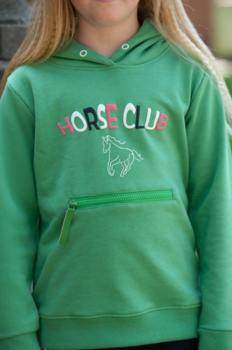 Bluza jeździecka dziecięca z kieszenią na zamek HKM Junior Maui w kolorze zielonym