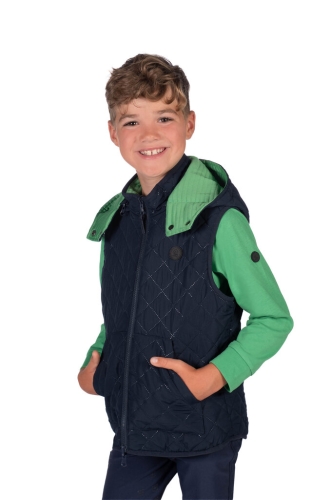 Dwustronna kamizelka jeździecka dla dziecka HKM Junior Maui w kolorze granatowo-zielonym