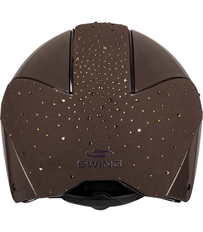 Kask jeździecki z kryształkami Swing H24 Lady Spark w kolorze brązowym