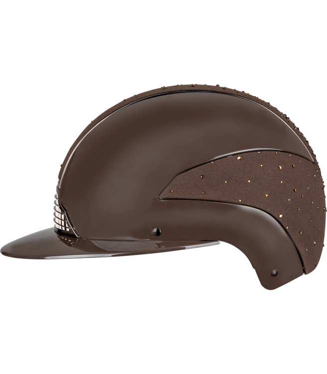 Kask jeździecki z szerokim daszkiem Swing H24 Lady Spark w kolorze brązowym
