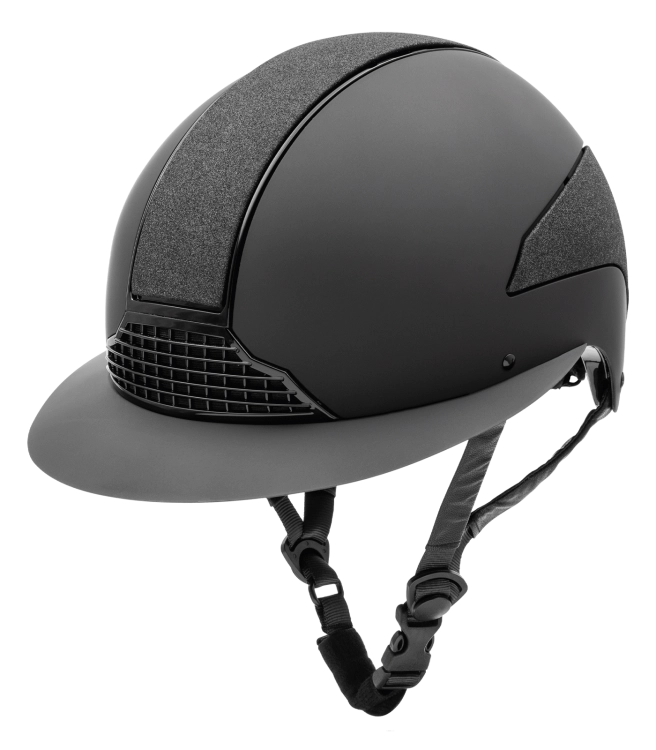Kask jeździecki z szerokim daszkiem Swing H24 Lady Shine w kolorze czarnym