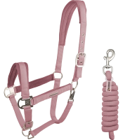 WALDHAUSEN kantar z uwiązem VELVET dusky pink